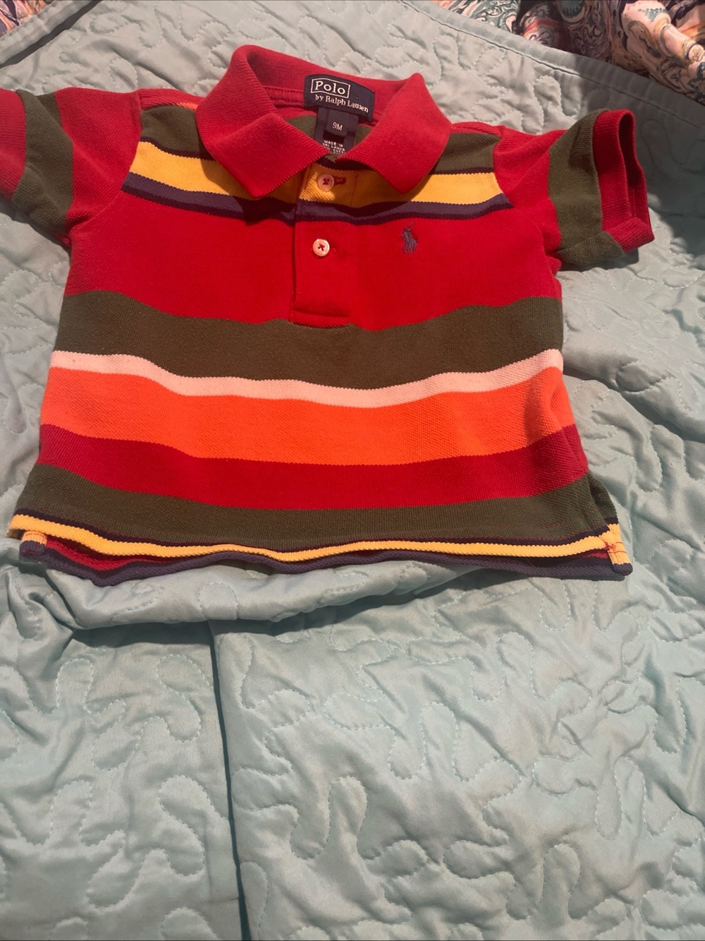 Polo by Ralph Lauren 9M Multi Stripe Short Sleeve Polo Shirt Pre Owned